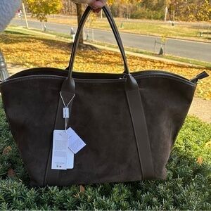 Amerai Dark Brown Suede Tote Bag - Classic Everyday Carry